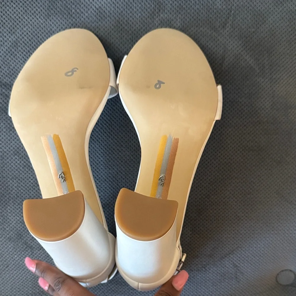 Sam Edelman White Ankle Strap Heels NWOT - Picture 8 of 8